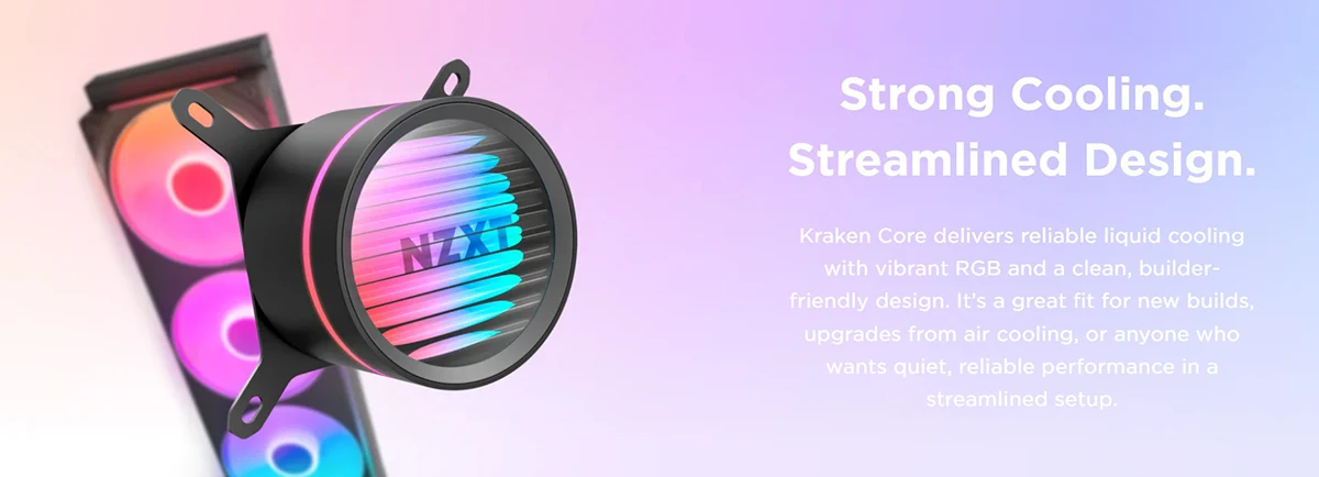 NZXT Kraken Core 360 RGB 360mm RGB AIO Liquid Cooler - Black Price in BD NZXT Kraken Core 360 RGB 360mm RGB AIO Liquid Cooler - Black Price in BD